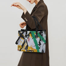 Load image into Gallery viewer, "Fashionista" (black straps)" Custom Women's Handbag-Medium (Model 1747) (Print-On-Demand-Product)