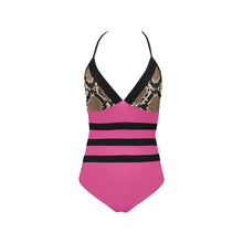 Load image into Gallery viewer, "Do What You Want" Lace Band Embossing Swimsuit (ModelS15) (Print-On-Demand-Product)