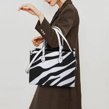 Load image into Gallery viewer, "D. Ivory" (white straps)" Custom Women's Handbag-Medium (Model 1747) (Print-On-Demand-Product)