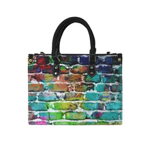 Load image into Gallery viewer, "Graffiti Glamour" (black strap) Women's Handbag-Medium (Model 1747) (Print-On-Demand-Product)