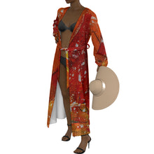 Load image into Gallery viewer, "Wind and Fire" All-Over Print Women's Lace-up Chiffon Robe (Print-On-Demand-Product)