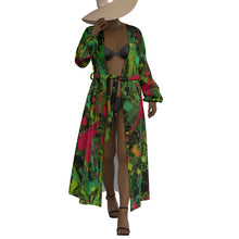 Load image into Gallery viewer, "A-R-T" All-Over Print Women's Lace-up Chiffon Robe (Print-On-Demand-Product)