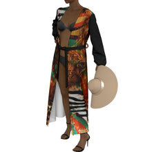 Load image into Gallery viewer, "Rich Auntie" All-Over Print Women's Lace-up Chiffon Robe (Print-On-Demand-Product)