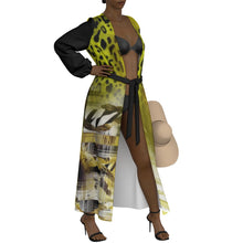 Load image into Gallery viewer, All-Over Print Women's Lace-up Chiffon Robe (Print-On-Demand-Product)