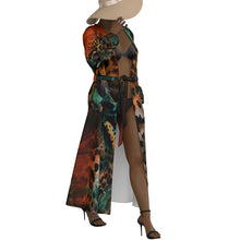 Load image into Gallery viewer, All-Over Print Women's Lace-up Chiffon Robe