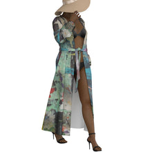 Load image into Gallery viewer, "Tell It Like It Is" All-Over Print Women's Lace-up Chiffon Robe