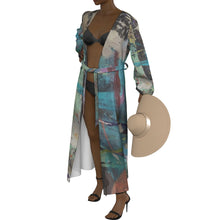 Load image into Gallery viewer, "Tell It Like It Is" All-Over Print Women's Lace-up Chiffon Robe