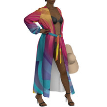 Load image into Gallery viewer, "Razzle Dazzle" All-Over Print Women's Lace-up Chiffon Robe