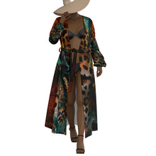 Load image into Gallery viewer, All-Over Print Women's Lace-up Chiffon Robe