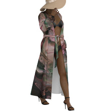 Load image into Gallery viewer, "Make Me Blush" All-Over Print Women's Lace-up Chiffon Robe