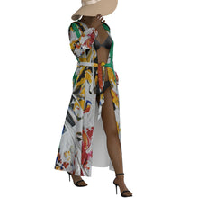 Load image into Gallery viewer, "Fashionista" All-Over Print Women's Lace-up Chiffon Robe (Print-On-Demand-Product)