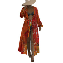 Load image into Gallery viewer, "Wind and Fire" All-Over Print Women's Lace-up Chiffon Robe (Print-On-Demand-Product)