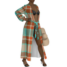 Load image into Gallery viewer, "Grace and Mercy" All-Over Print Women's Lace-up Chiffon Robe (Print-On-Demand-Product)