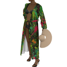 Load image into Gallery viewer, "A-R-T" All-Over Print Women's Lace-up Chiffon Robe (Print-On-Demand-Product)