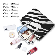 Load image into Gallery viewer, "D. Ivory" (white straps)" Custom Women's Handbag-Medium (Model 1747) (Print-On-Demand-Product)