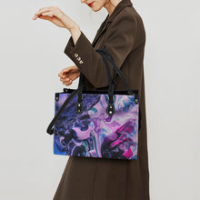 Load image into Gallery viewer, "Purple Diamond" (black straps)" Custom Women's Handbag-Medium (Model 1747) (Print-On-Demand-Product)