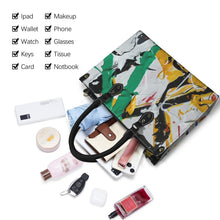 Load image into Gallery viewer, "Fashionista" (black straps)" Custom Women's Handbag-Medium (Model 1747) (Print-On-Demand-Product)