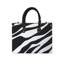 Load image into Gallery viewer, "D. Ivory" (black straps)" Custom Women's Handbag-Medium (Model 1747) (Print-On-Demand-Product)