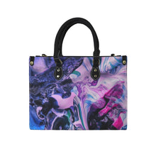 Load image into Gallery viewer, "Purple Diamond" (black straps)" Custom Women's Handbag-Medium (Model 1747) (Print-On-Demand-Product)