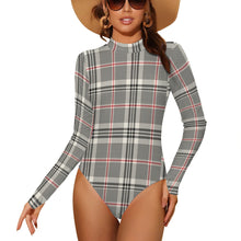 Load image into Gallery viewer, "Since You're here" Backless Long Sleeve One-Piece Swimsuit (Model S60) (Print-On-Demand-Product)