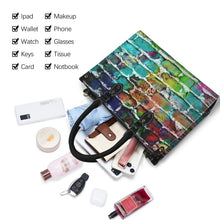 Load image into Gallery viewer, "Graffiti Glamour" (black strap) Women's Handbag-Medium (Model 1747) (Print-On-Demand-Product)