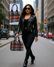 Load image into Gallery viewer, "Plaid Collection" Custom Handbag-Black Handle (Print-On-Demand-Product)