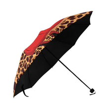 Load image into Gallery viewer, "Pretty in Red Cheetah" Anti-UV Foldable Umbrella (Outside Printing) (Model U08) Print-On-Demand-Product