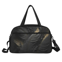 Load image into Gallery viewer, "Ruffle My Feathers" Travel Bag with shoe compartment (Black) (Model 1671) (Print-On-Demand-Product)
