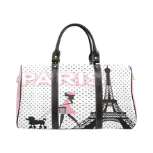 Load image into Gallery viewer, PARIS Pink Travel Bag (Black) Print-On-Demand Product