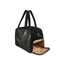 Load image into Gallery viewer, "Ruffle My Feathers" Travel Bag with shoe compartment (Black) (Model 1671) (Print-On-Demand-Product)