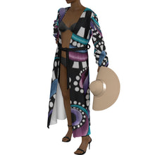 Load image into Gallery viewer, "Bold Presence" All-Over Print Women's Lace-up Chiffon Robe (Print-On-Demand-Product)