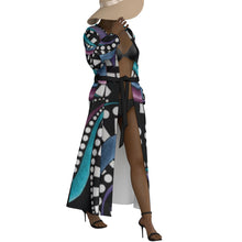 Load image into Gallery viewer, "Bold Presence" All-Over Print Women's Lace-up Chiffon Robe (Print-On-Demand-Product)