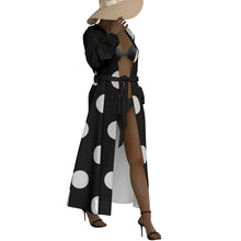 Load image into Gallery viewer, "Cute Confessions" All-Over Print Women's Lace-up Chiffon Robe (Print-On-Demand-Product)