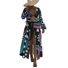 Load image into Gallery viewer, "Bold Presence" All-Over Print Women's Lace-up Chiffon Robe (Print-On-Demand-Product)