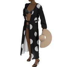 Load image into Gallery viewer, "Cute Confessions" All-Over Print Women's Lace-up Chiffon Robe (Print-On-Demand-Product)