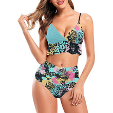 Load image into Gallery viewer, Summer Time Vibe Ruffle Hem Bikini Swimsuit (Model S35) Print-On-Demand Product