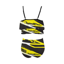 Load image into Gallery viewer, "Sunshine On Me" Two Piece High Waisted Double Ruffle Bikini Set (ModelS34) (Print-On-Demand-Product)