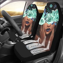 Load image into Gallery viewer, "Melanin Speaks" Car Seat Covers (Set of 2) (Print-On-Demand-Product)