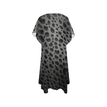 Load image into Gallery viewer, "Blackberry" Kimono Mid-Length Side Slits Chiffon Cover Up (Model H50) (Print-On-Demand-Product)