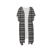 Load image into Gallery viewer, "Google Me" Mid-Length Side Slits Chiffon Cover Up (Print-On-Demand-Product)