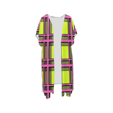 Load image into Gallery viewer, "Get It Girl" Mid-Length Side Slits Chiffon Cover Up (Model H50) (Print-On-Demand-Product)