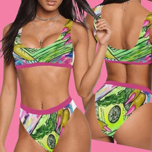 Load image into Gallery viewer, Money Moves Sport Top & High-Waisted Bikini Swimsuit (Model S07) Print-On-Demand Product