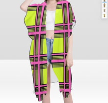 Load image into Gallery viewer, "Get It Girl" Mid-Length Side Slits Chiffon Cover Up (Model H50) (Print-On-Demand-Product)