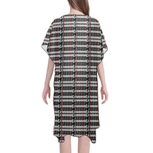 Load image into Gallery viewer, "Google Me" Mid-Length Side Slits Chiffon Cover Up (Print-On-Demand-Product)