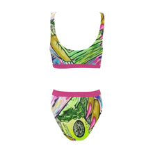 Load image into Gallery viewer, Money Moves Sport Top & High-Waisted Bikini Swimsuit (Model S07) Print-On-Demand Product