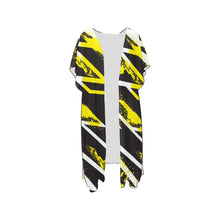 Load image into Gallery viewer, "Sunshine On Me" Kimono Mid-Length Side Slits Chiffon Cover Up (Model H50) (Print-On-Demand-Product)