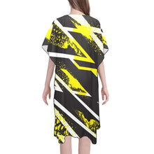 Load image into Gallery viewer, "Sunshine On Me" Kimono Mid-Length Side Slits Chiffon Cover Up (Model H50) (Print-On-Demand-Product)