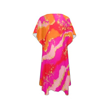 Load image into Gallery viewer, "Cotton Candy Dreams" Mid-Length Side Slits Chiffon Cover Up (Model H50) (Print-On-Demand-Product)