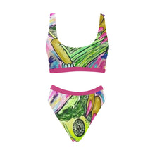 Load image into Gallery viewer, Money Moves Sport Top & High-Waisted Bikini Swimsuit (Model S07) Print-On-Demand Product