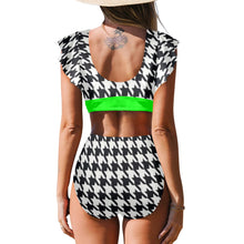 Load image into Gallery viewer, "Unbothered" Women's Ruffle Sleeve Bikini Swimsuit(Model S42) (Print-On-Demand-Product)